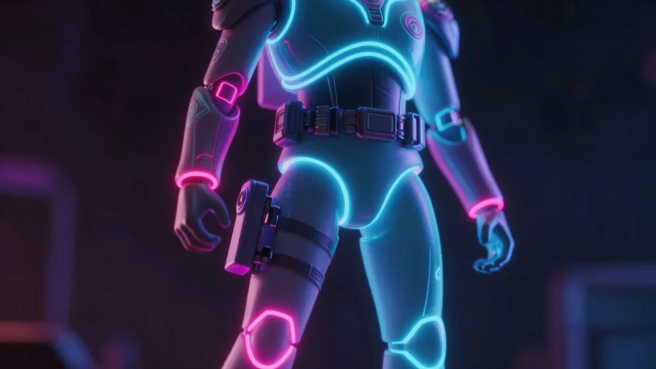 close-up of rare action figure, neon glow, dark aesthetic, high c